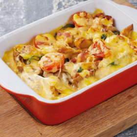 Гратен с курицей и грибами